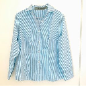 Caroline Women’s Blue Striped Button down Shirt